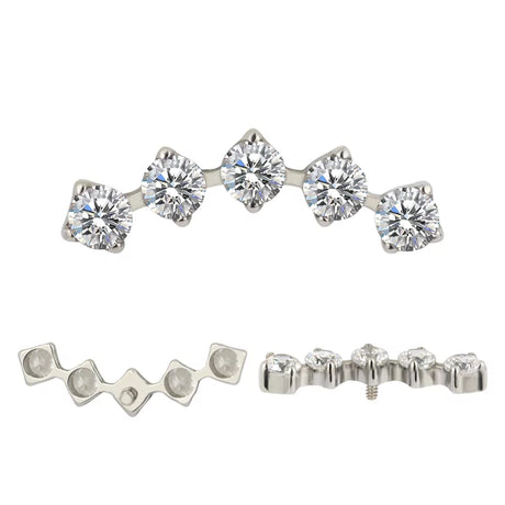 Титановые наконечники для колец с 5 зубцами, оправа из циркония