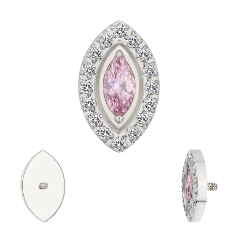 Titāna gredzena galiņi ar markīzes formas apmali