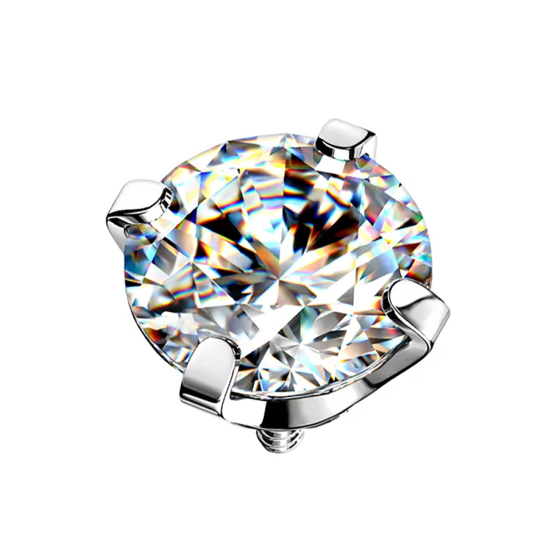 Titāna gredzena galiņi ar cirkonija apmali