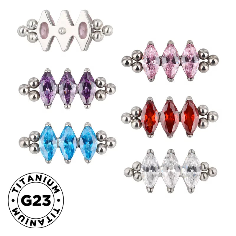 Titāna gredzens ar trīskāršu pērlīšu apmali