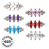 Titāna gredzens ar trīskāršu pērlīšu apmali