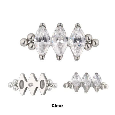 Титановое кольцо с тройным бусинчатым ободком