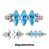 Titāna gredzens ar trīskāršu pērlīšu apmali