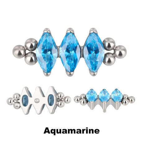 Титановое кольцо с тройным бусинчатым ободком