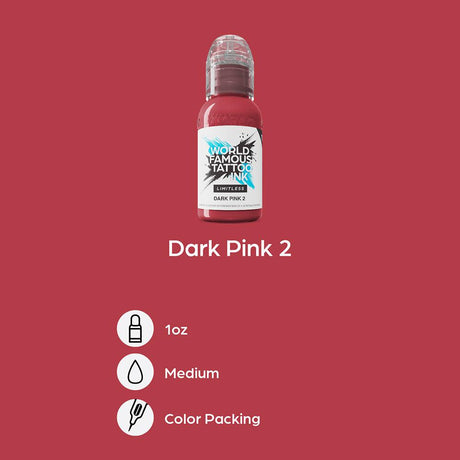 World Famous Limitless Tattoo Ink - Dark Pink 2 30ml - BVShop