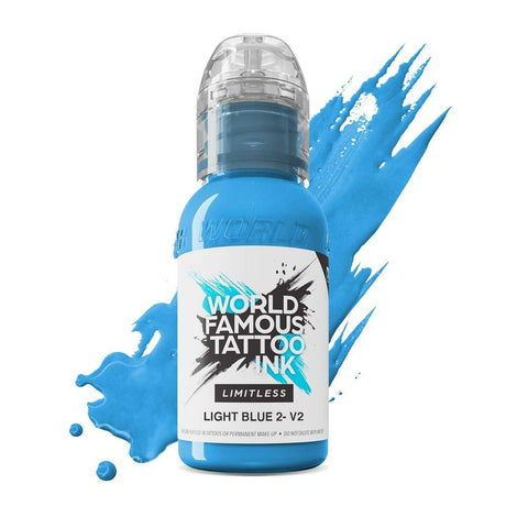 World Famous Limitless Tattoo Ink Light Blue 2 v2 30ml - BVShop