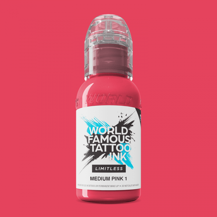 World Famous Limitless Tattoo Ink Medium Pink 1 30ml - BVShop